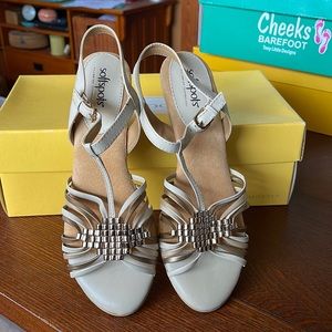 SoftSpots Leather Ankle Strap wedge Sandals